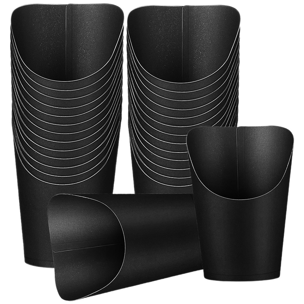 Plastic Cup 50Pcs - ถ้วยกระดาษคราฟท์สำหรับใส่เฟรนช์ฟรายส์ 50 ชิ้น ภาชนะใส่ขนมแบบใช้แล้วทิ้งสำหรับงานปาร์ตี้ ขนมหวาน เฟรนช์ฟรายส์