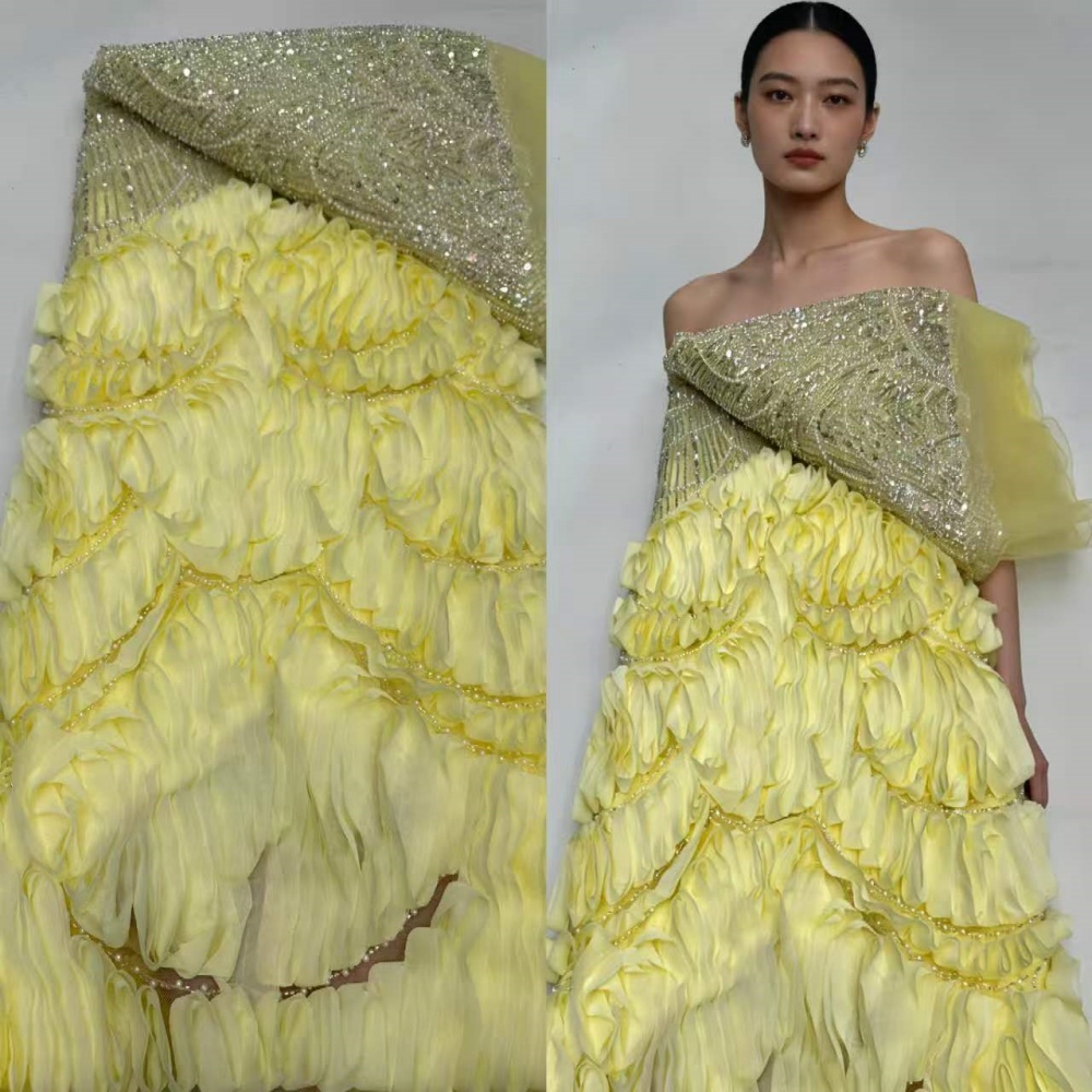 Glitter Tablecloth - ผ้าลูกไม้ปักเลื่อมแอฟริกันสุดหรู คุณภาพสูง ปี 2026 ประดับลูกปัด 3