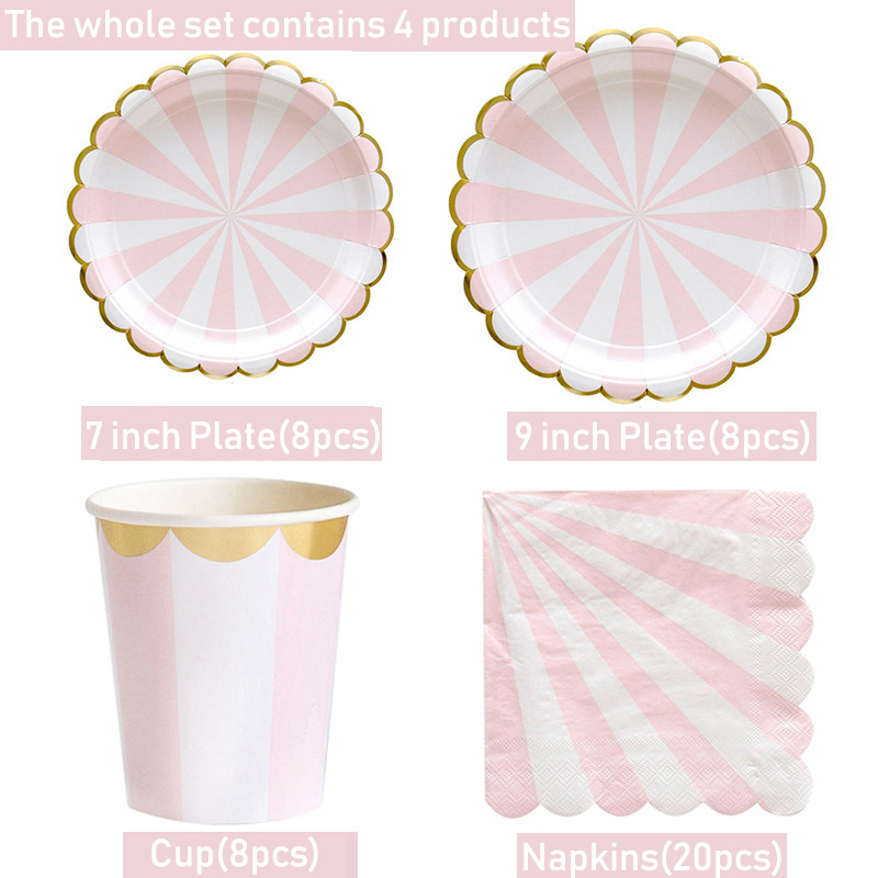 ลาย Disposable Tableware สีชมพ - Paper Straw Color บทวิจารณ์และราคา